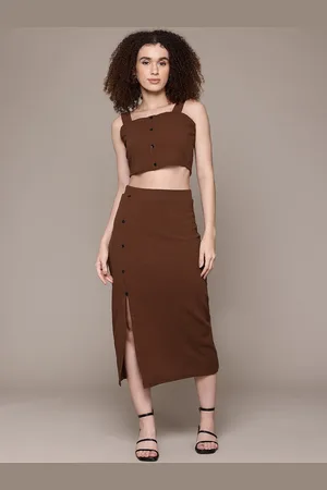 Roadster The Lifestyle Co. Crop Top With Midi Skirt