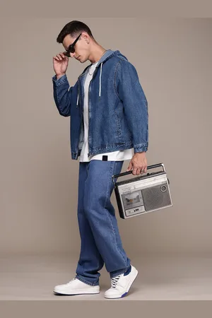 Roadster The Life Co. Pure Cotton Hooded Denim Jacket
