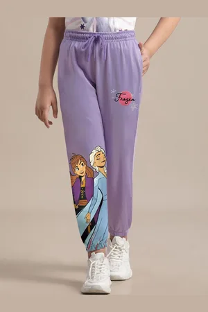 Kidsville Girls Frozen Printed Mid-Rise Joggers