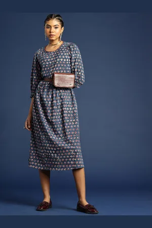 Taavi Printed A-line Bagru Ethnic Dress