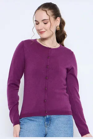 MADAME Women Long Sleeves Round Neck Cardigan Sweaters