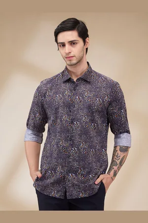 Park Avenue Men Spread Collar Abstract Printed Cotton Slim Fit Casual Shirt