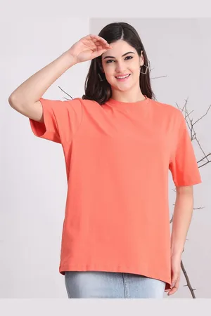 DOOR74 Women Drop-Shoulder Sleeves T-shirt