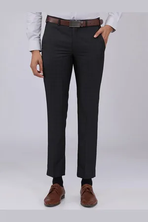 Park Avenue Men Checked Slim Fit Formal Trousers