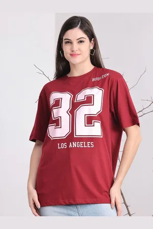 DOOR74 Women Typography Printed Drop-Shoulder Sleeves T-shirt
