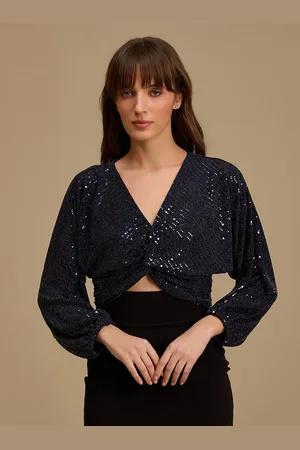 Kazo Women Embellished Sequined Crop Top