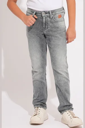 JACK & JONES Boys Straight Fit Mid-Rise Pure Cotton Heavy Fade Jeans