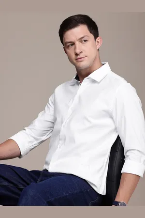 French Connection Men Premium Slim Fit Pure Cotton Casual Shirt