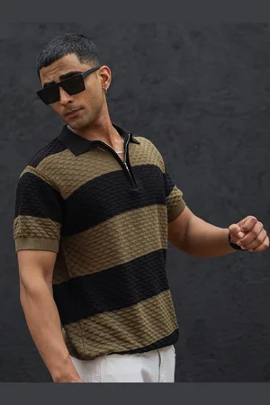 Powerlook Men Striped Polo Collar T-shirt
