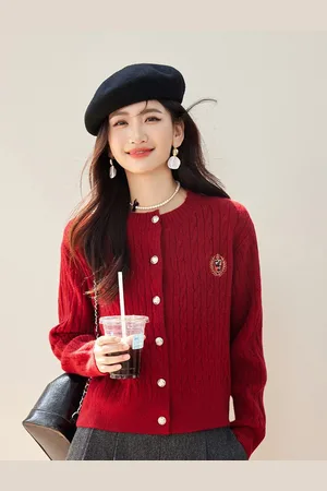 JC Collection Women Cable Knit Cardigan Sweaters