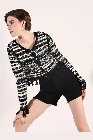 SHOWOFF Women Shirt Style Crochet Top