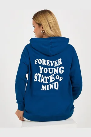 Styli Typography Printed Hooded Longline Sweatshirt