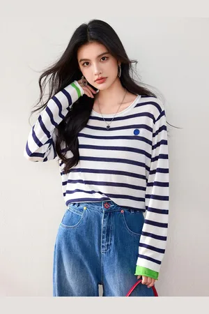 JC Collection Women Striped Pullover Sweaters