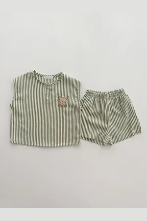 LULU & SKY Unisex Kids Striped Top with Shorts
