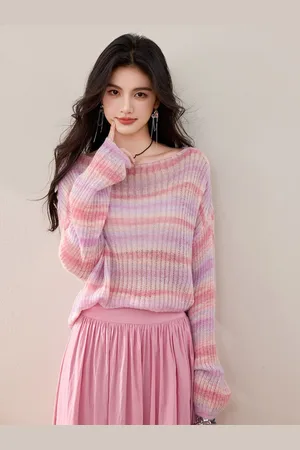 JC Collection Women Striped Pullover