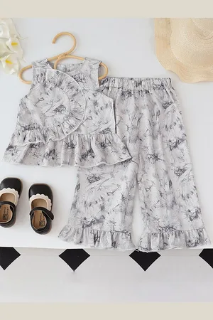 LULU & SKY Girls Printed Top with Palazzos