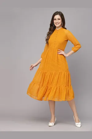 BAESD Women Self Design Fit & Flare Midi Dress