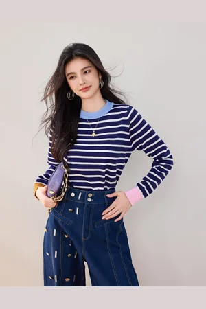 JC Collection Women Striped Pullover Sweaters