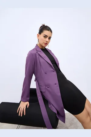 Styli Women Solid Long Sleeve Mini Length Blazer Dress With Belt