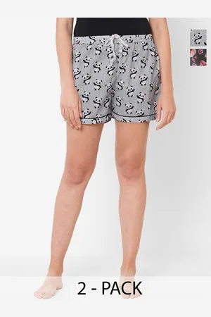 FashionRack Women Pack of 2 Printed Mid-Rise Lounge Shorts