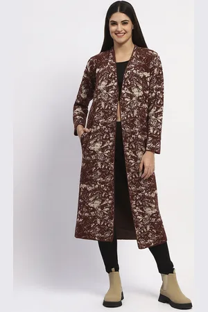 MADAME Women Printed Longline Tie-Up Shrug