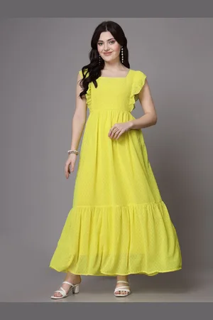 BAESD Women Polka Dots Square Neck Fit & Flare Maxi Dress