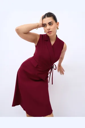 Styli Tie-Up Sleeveless Blazer Midi Dress