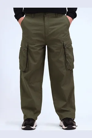 Flying Machine Men Regular Fit Cargos Cotton Trousers