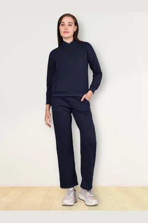 Jinfo Women Solid Polo Collar Tracksuit