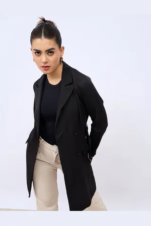 Styli Women Solid Long Sleeve Mini Length Blazer Dress With Belt
