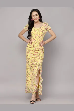 BAESD Women Floral Print Sweetheart Neck Cut-Outs Maxi Dress