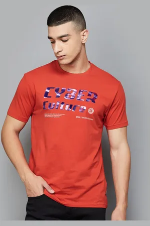 Bossini Men Typography Printed Round Neck Cotton T-shirt
