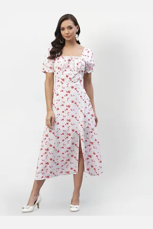 BAESD Women Floral Printed A-Line Midi Dress