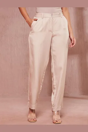 Fabindia Women High-Rise Pleated Regular Fit Trousers