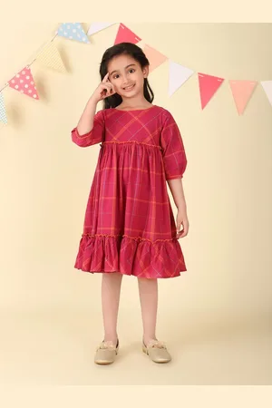 Fabindia Checked A-Line Dress