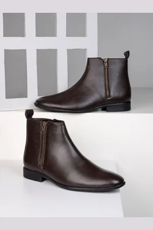 Styli Men Round Toe Chelsea Zipper Boots