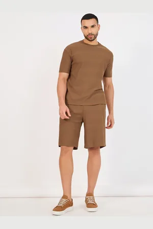 Styli Texture Knit Oversize Ringer T-Shirt With Oversize Shorts Co-Ord Set