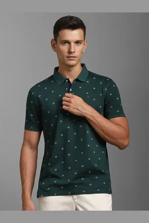 Louis Philippe Men Printed Polo Collar Slim Fit T-shirt