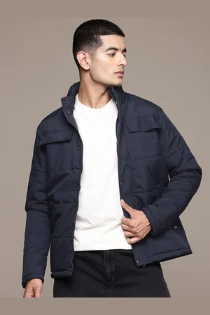 Roadster The Lifestyle Co. Solid Mock Collar Padded Jacket