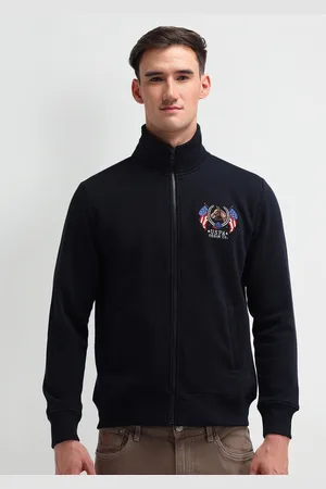 Ralph Lauren Men Embroidered High Neck Front-Open Sweatshirt