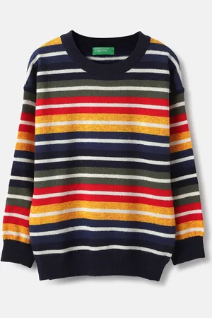 Benetton Boys Striped Woollen Pullover