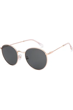 John Jacobs Adults Round Sunglasses with Polarised and UV Protected Lens 222549-Green