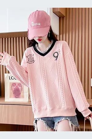 JC Mode Women Self Design Pullover Sweatshirt