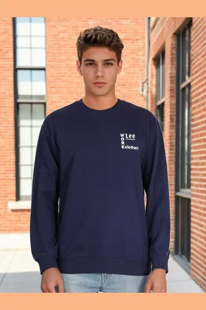 Lee Men Blue Printed Sweatshirt