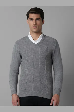 Louis Philippe Men Striped Woollen Pullover