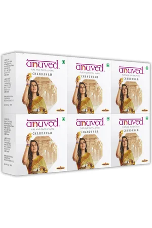 anuved Set of 6 Herbal Chandanam Soap for Skin Nourishment - 125 g Each