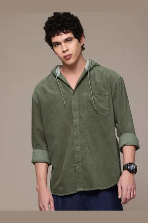 Roadster The Lifestyle Co. Pure Cotton Hooded Corduroy Relaxed Shacket