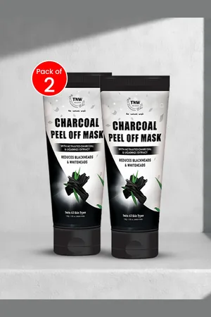 TNW the natural wash Set of 2 Charcoal Peel Off Mask - 100 g each