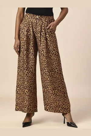 Chemistry Women Animal Printed Pleated Korean Trousers