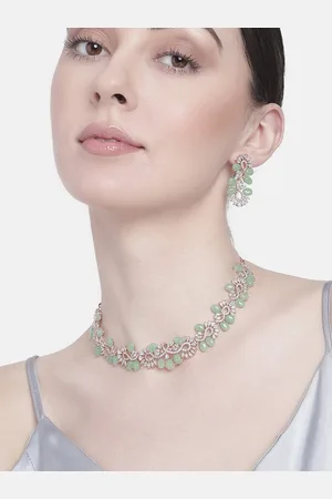 ESTELE Rose Gold-Plated Cubic Zirconia Jewellery Set